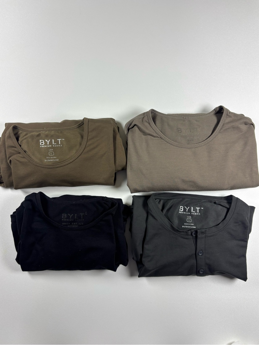 BYLT Basics Men’s Short Sleeve Tees - Black, Olive, Taupe, Charcoal